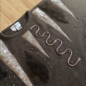 Vintage Retro Embellished Ugly Holiday Sweater